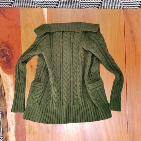 Vintage Y2K Button Down Knit Green Midi Cardigan - Picture 4 of 9